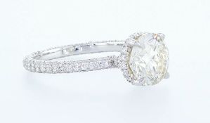 18 Kt. White Gold - Ring - 3.04 Ct Diamond - Diamonds