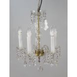 Vintage Crystal Five Light Chandelier