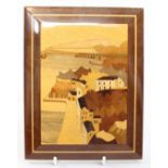 Inlaid Italian Coastal Scene Wall Panel