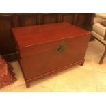 Chinese Red Lacquer Style Trunk