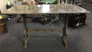 Granite And Cast Iron Table