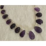 96 Cts Amethyst Graduated Faceted Pears 20 Cm Strand Gems