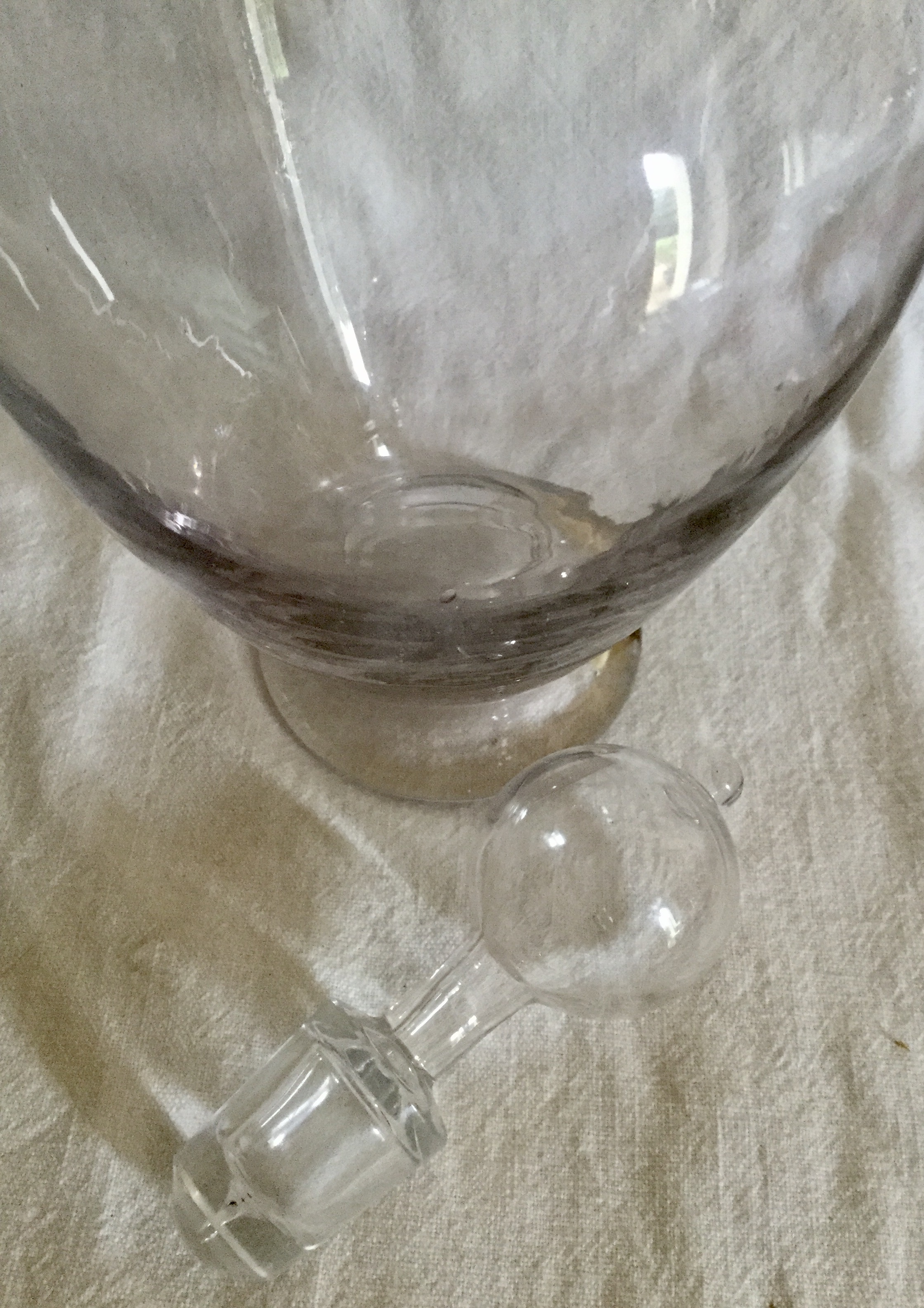 Vintage Sleek French Plain Glass Wine Decanter - Image 5 of 6
