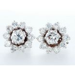 14 Kt. White Gold - Earrings - 1.30 Ct Diamond - Diamonds