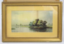 Edwardian Landscape Print Set in Gilt Frame