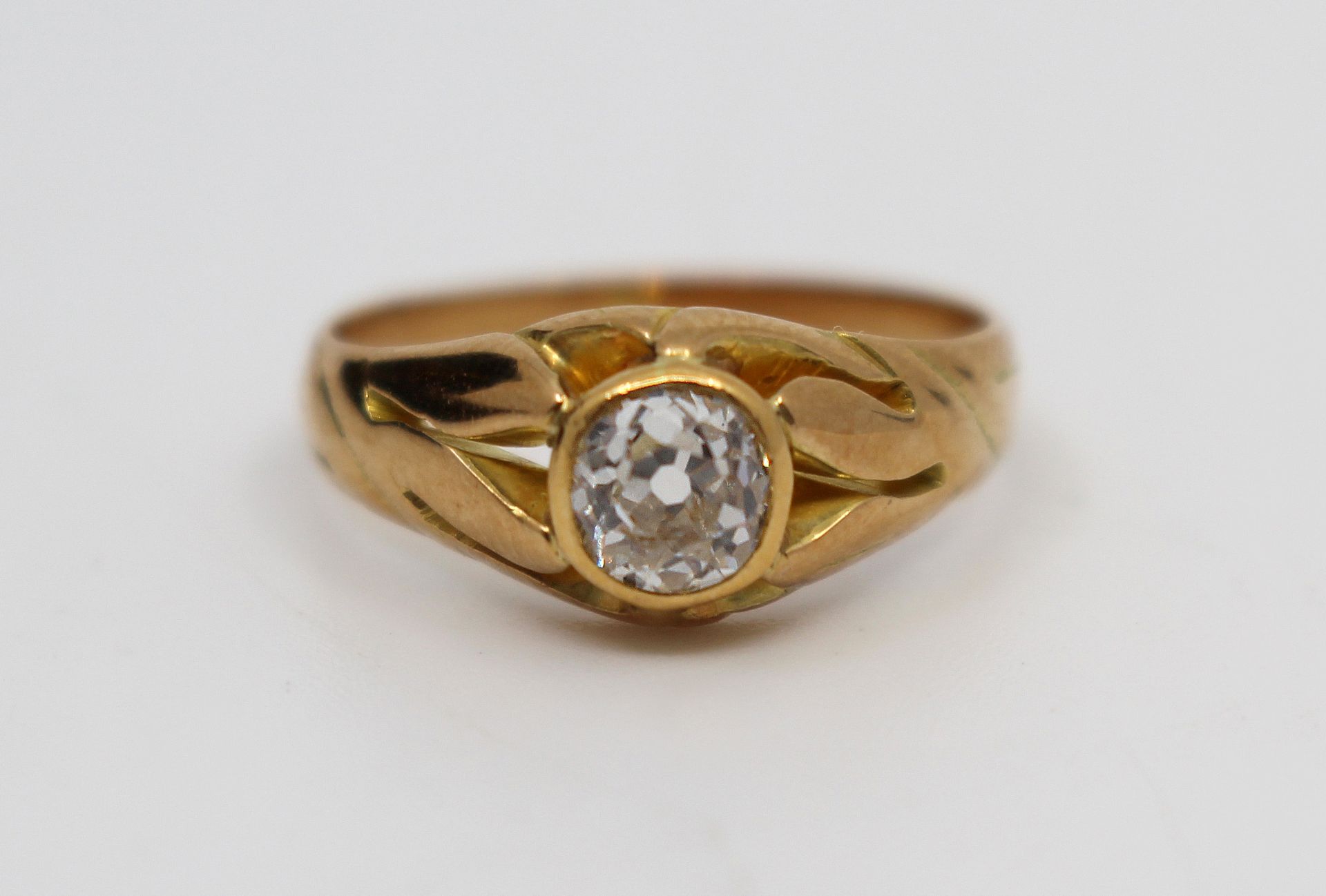 Early 20th c. 15 ct Rose Gold 0.52 carat Diamond Ring