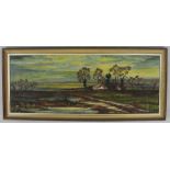 20th c. English Rural Landscape Oil on Canvas