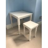 Pair Of Painted Shabby Chic Square Side Tables