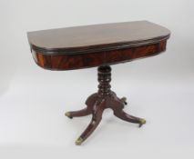 Early 19th c. Flame Mahogany Tea Table