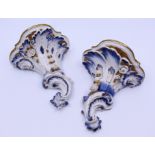 Pair of Rococo Volkstedt Porcelain Wall Brackets