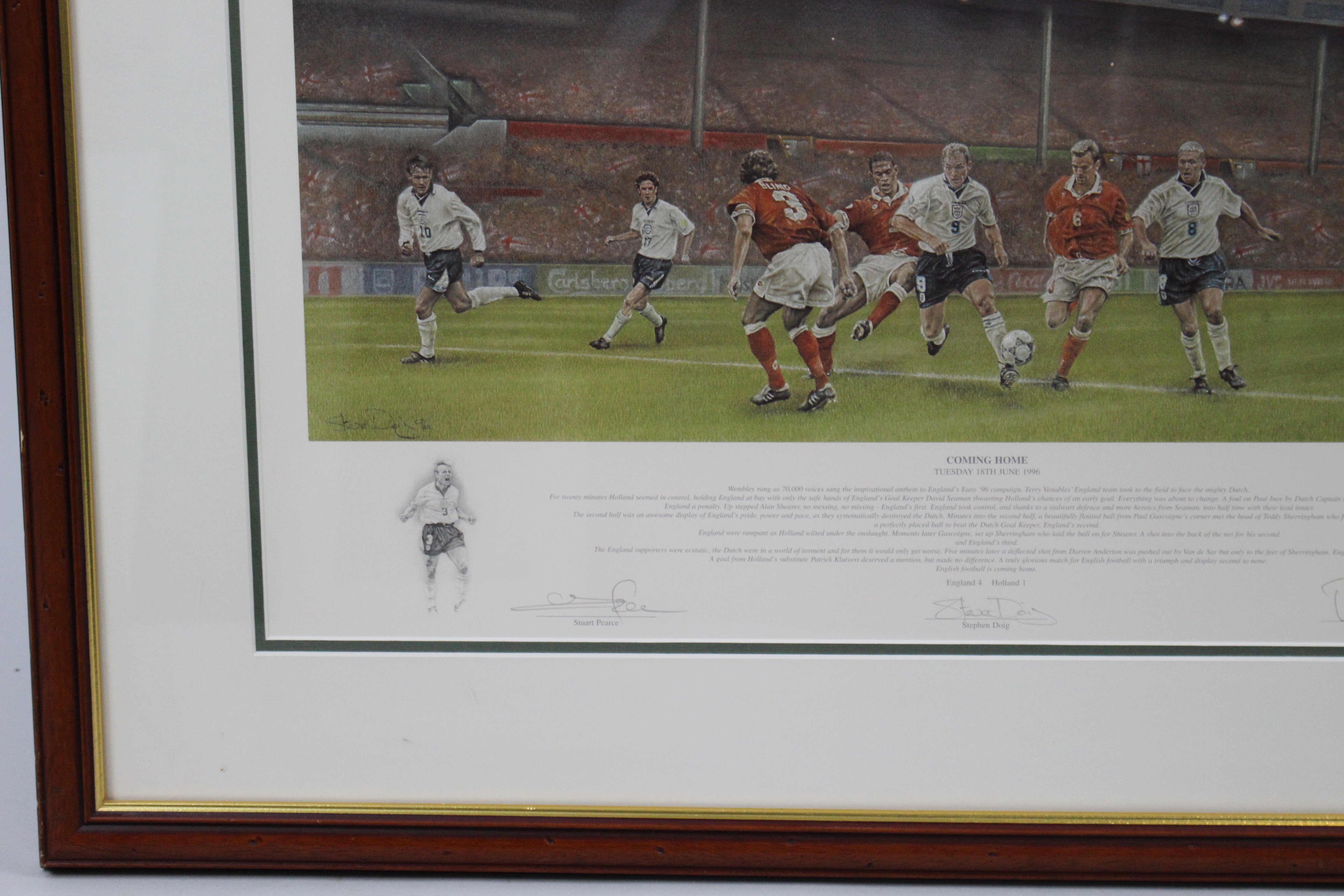 Signed Limited Edition Framed Football Print "Coming Home" - Image 4 of 5