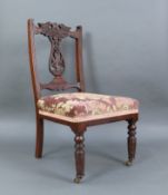 Edwardian Mahogany Nursing Chair with Upholstered Seat