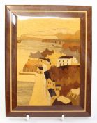 Inlaid Italian Coastal Scene Wall Panel