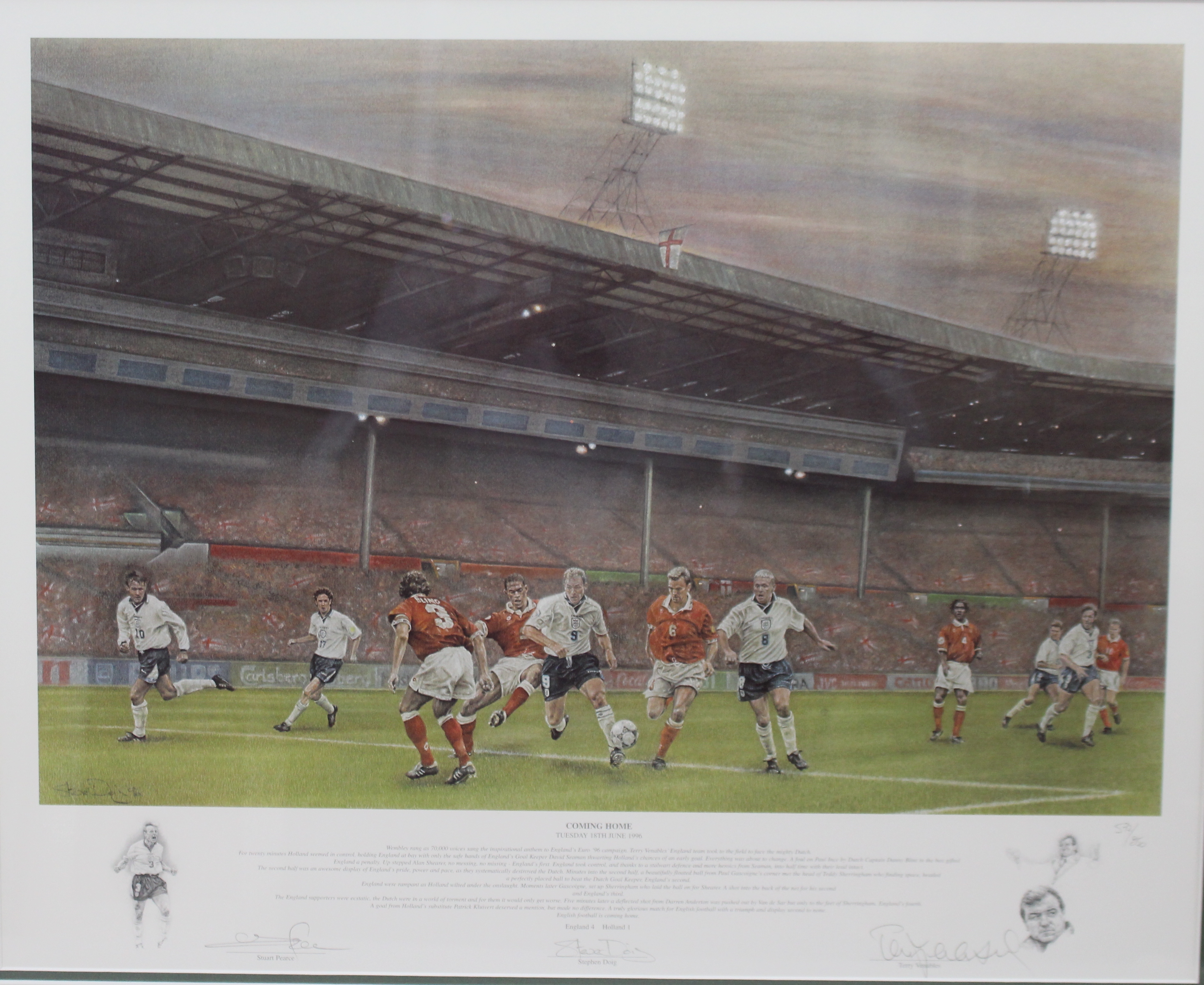 Signed Limited Edition Framed Football Print "Coming Home" - Image 3 of 5