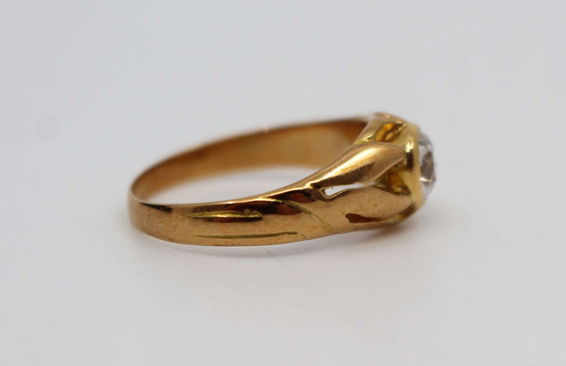 Early 20th c. 15 ct Rose Gold 0.52 carat Diamond Ring - Image 5 of 8