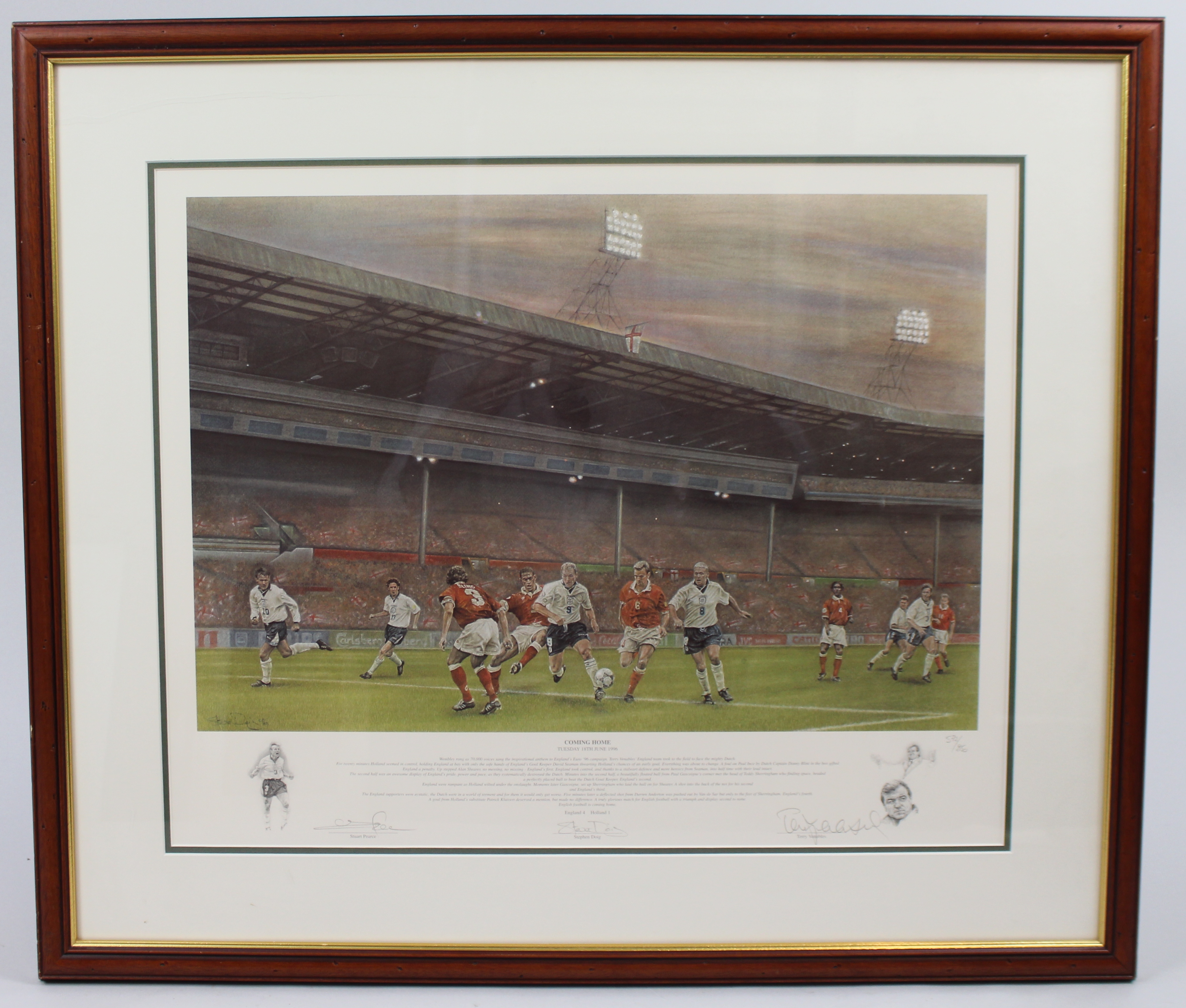 Signed Limited Edition Framed Football Print "Coming Home"