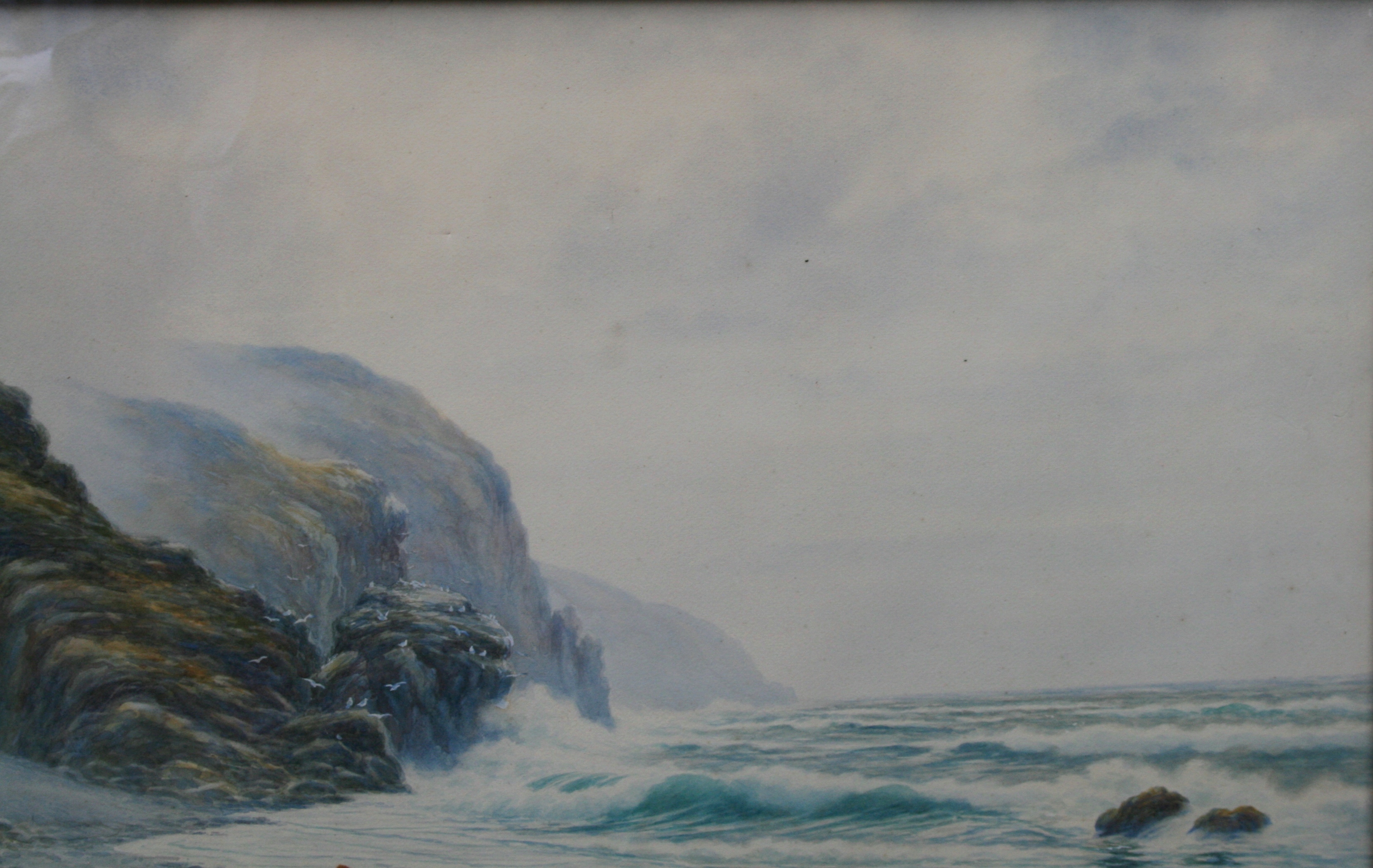 Early 20th c. English Coastal Watercolour by Arthur Dean - Image 5 of 9