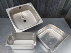 Stainless Sink and Gastronorm Pans