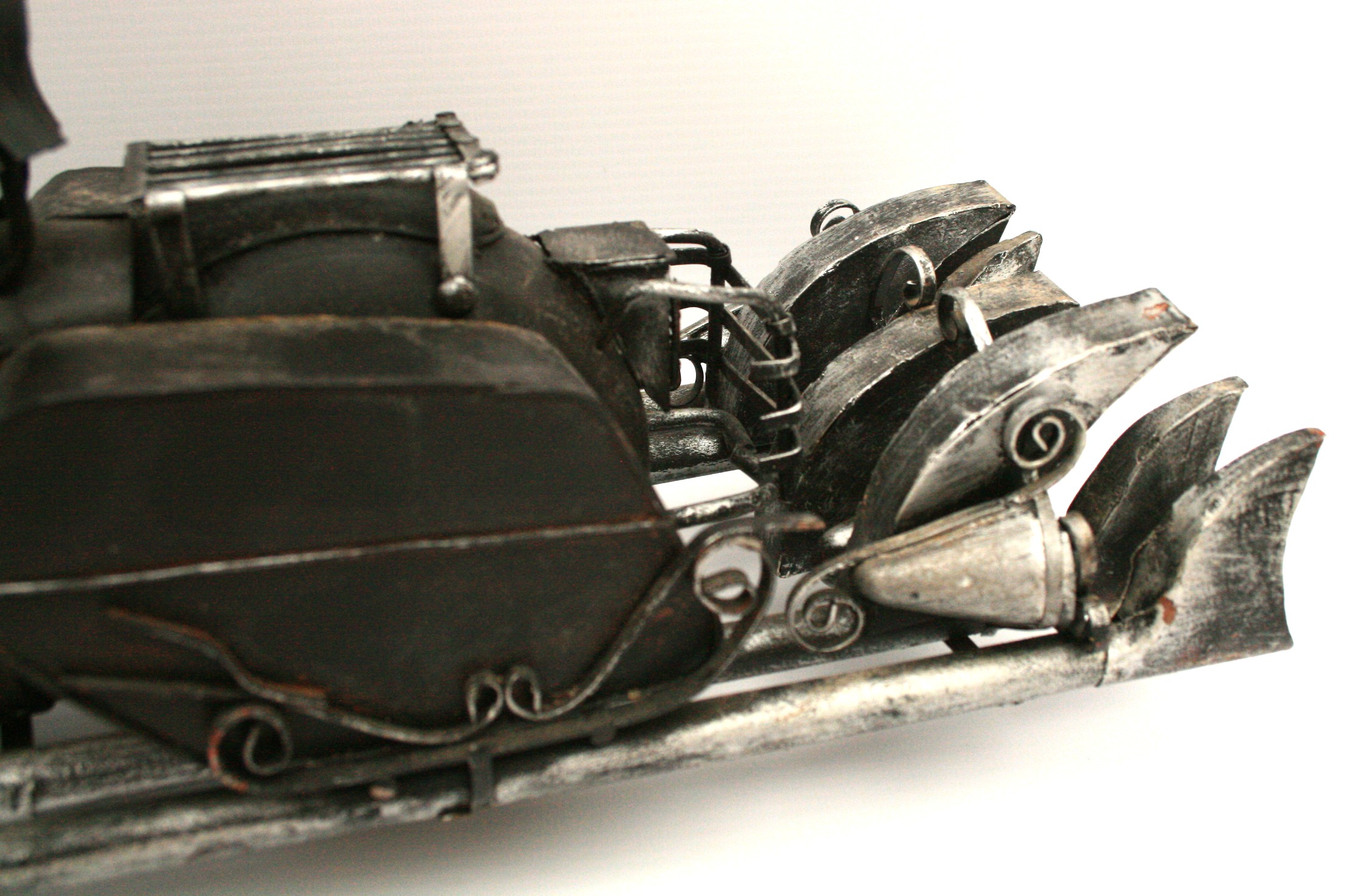 Vintage Metal Model Motor Bike Steam Punk Style - Image 5 of 6