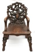 Antique Black Forrest Bear Chair