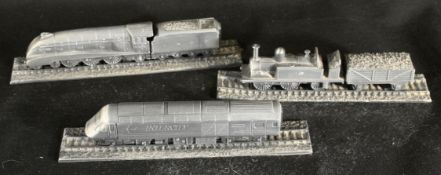 Vintage 3 x Collectable Royal Hampshire Pewter Train Models