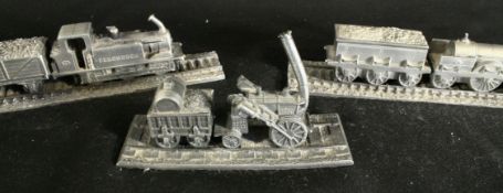 Vintage 3 x Collectable Royal Hampshire Pewter Train Models