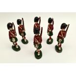 Vintage 6 x Wend-al Metal Toy Soldiers 7cm Tall