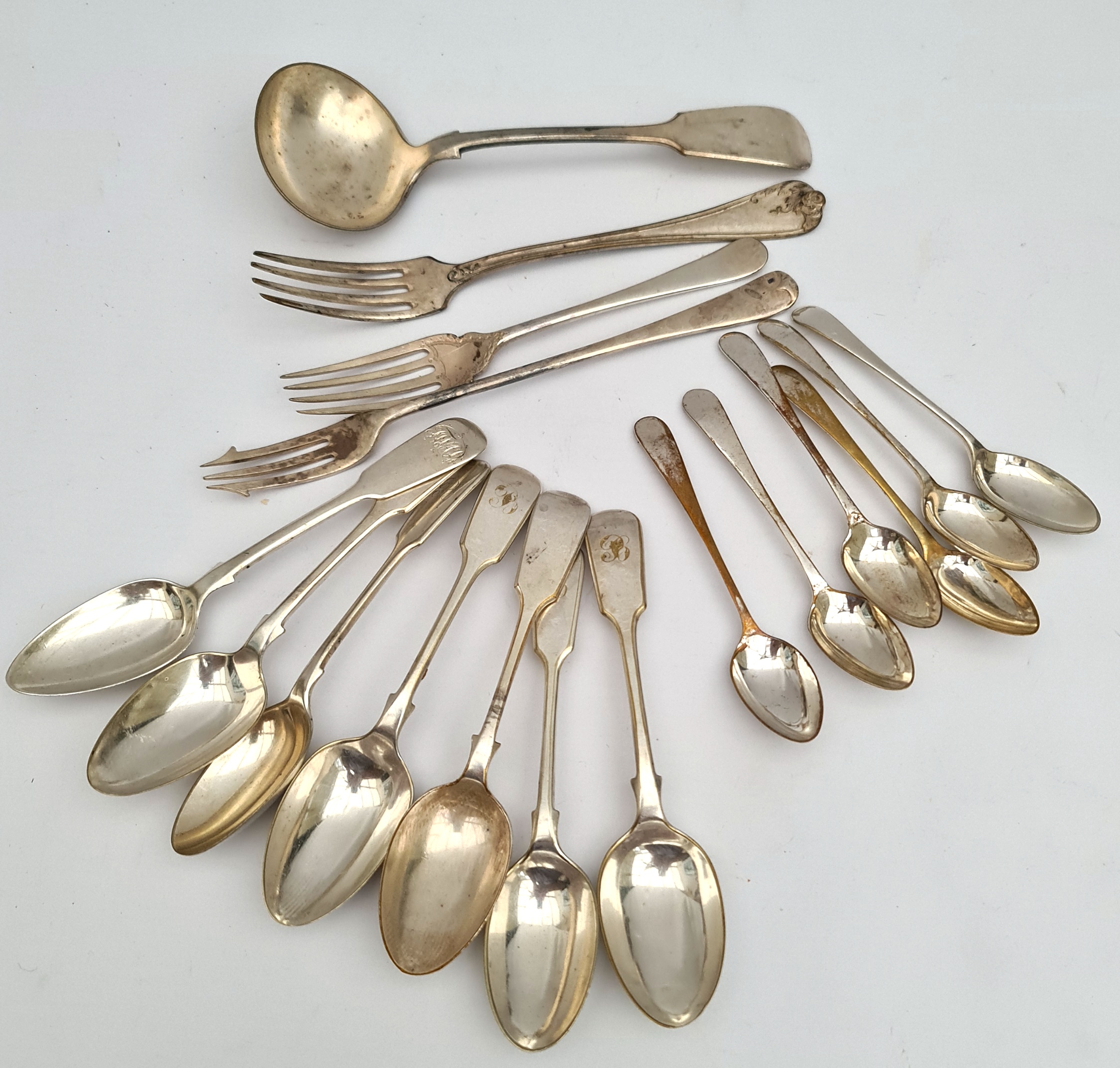 Antique Parcel of Flatware Tea Spoons etc 17 Items