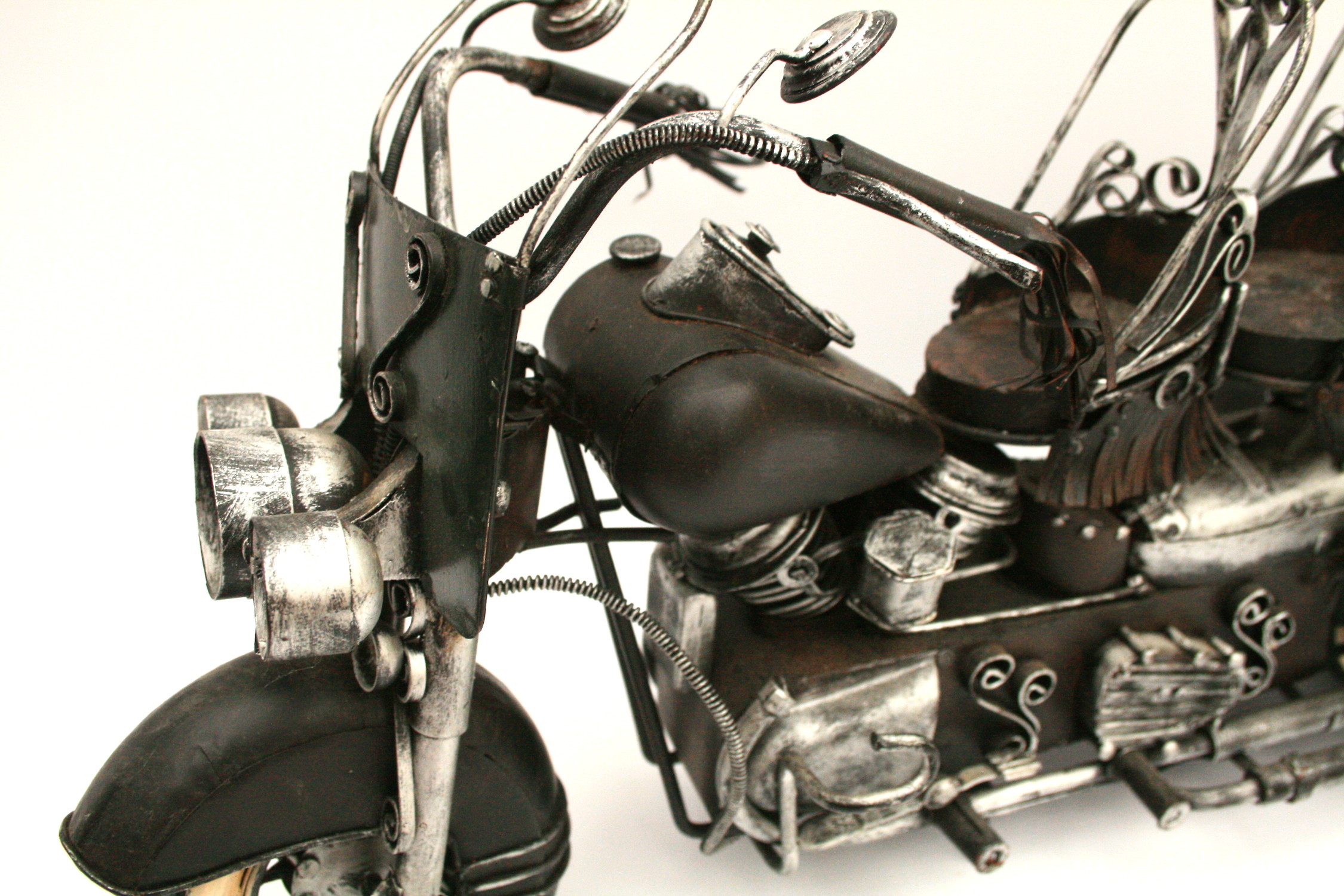 Vintage Metal Model Motor Bike Steam Punk Style - Image 2 of 6
