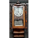 Antique Victorian Inlaid Wall Clock