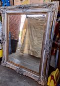 Vintage Large Bevelled Mirror In Carved wood Frame