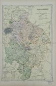 Antique Map of Warwickshire Glasgow 1899 G. W Bacon & Co