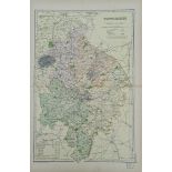 Antique Map of Warwickshire Glasgow 1899 G. W Bacon & Co