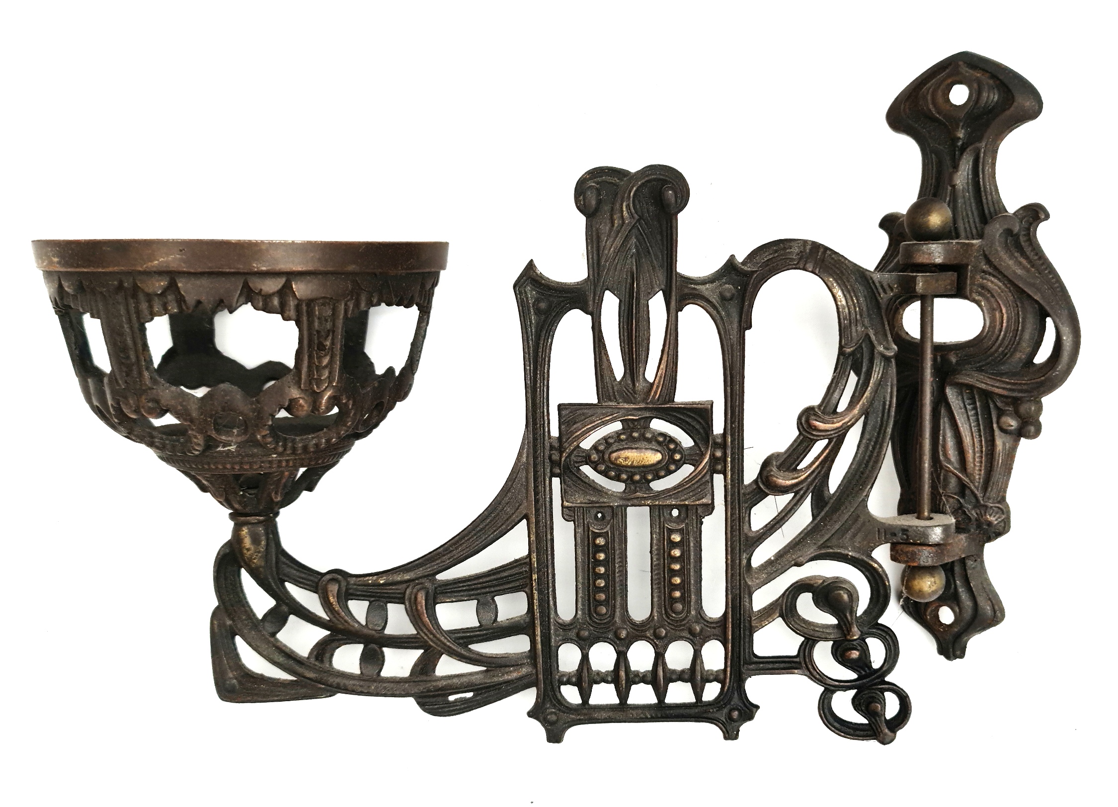 Antique 2 x Metal Church Candle Brackets - Image 2 of 5