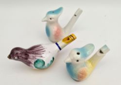 Antique Three Pottery Bird Whistles