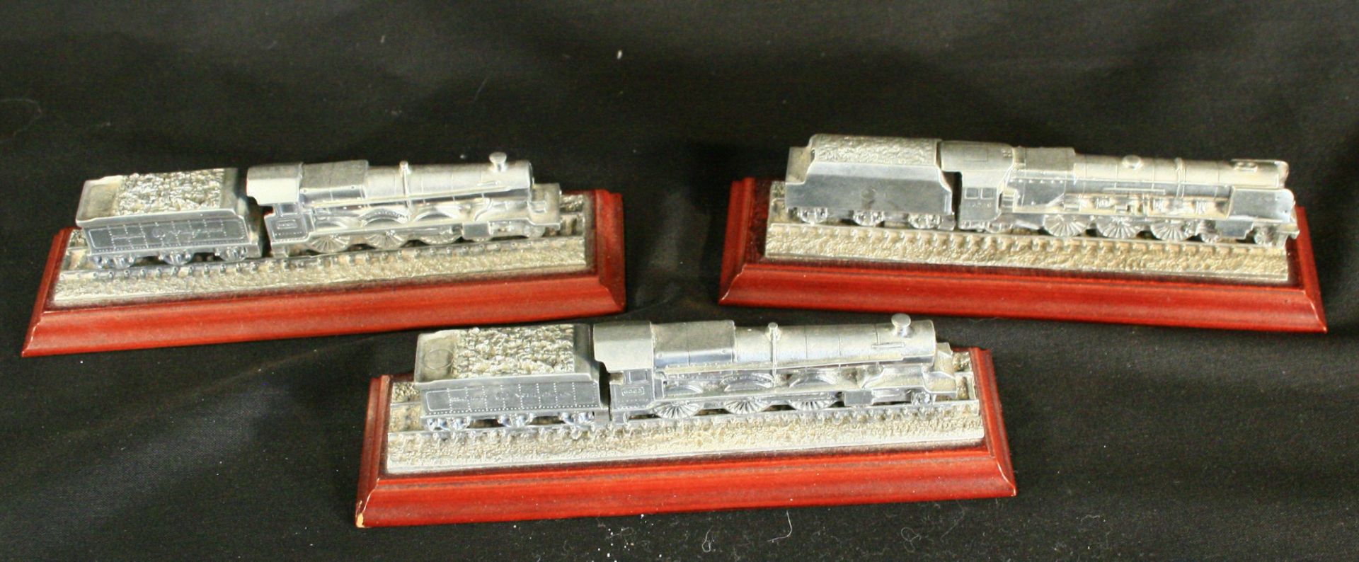 Vintage 3 x Collectable Royal Hampshire Pewter Train Models