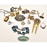 Vintage Parcel of Costume Jewellery Includes Brooches & Cufflinks