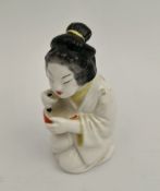 Vintage Royal Worcester Japanese Girl Figure Candle Snuffer 3 Inches Tall