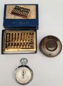 Vintage Smiths Stop Watch, Snuff Box & Abbacus