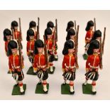Vintage 13 Britains Style Cast Metal Toy Soldiers 6cm Tall