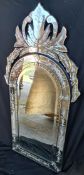 Vintage Large Bevelled Mirror on Wooden Base