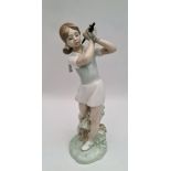 Vintage Lladro Female Golf Figure 9 inches tall
