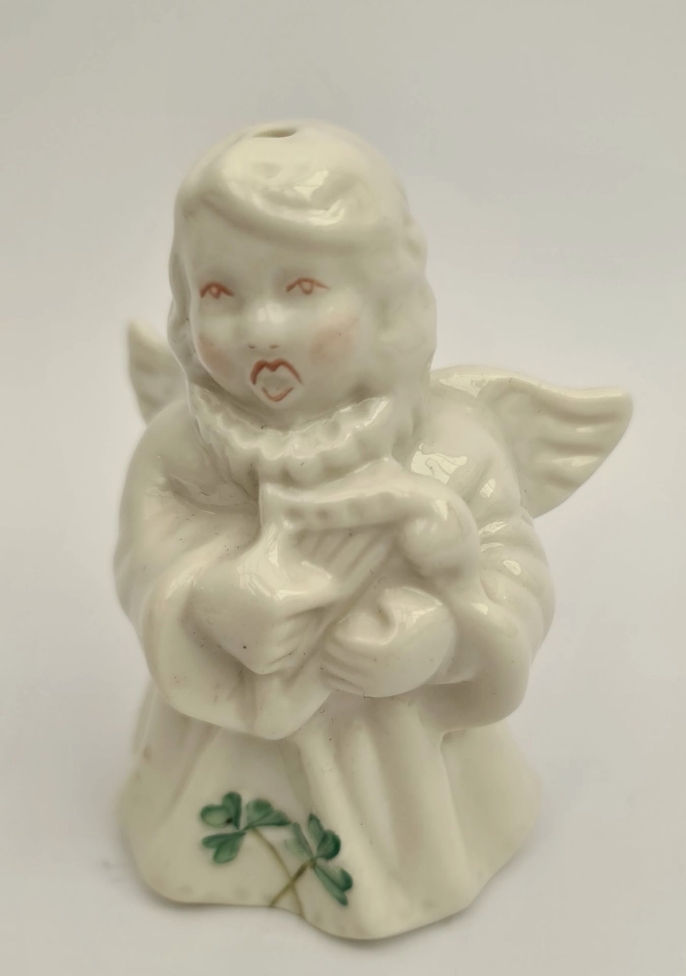 Vintage Belleek Christmas Angel Figure 3.5 Inches Tall