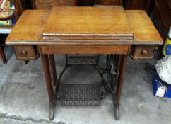 Antique Singer Sewing Table With Original Sewing Machine