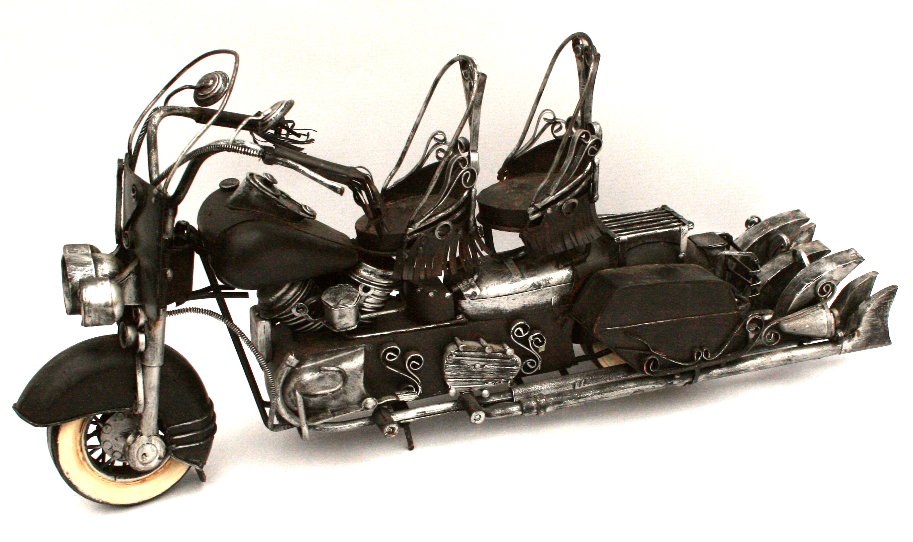 Vintage Metal Model Motor Bike Steam Punk Style