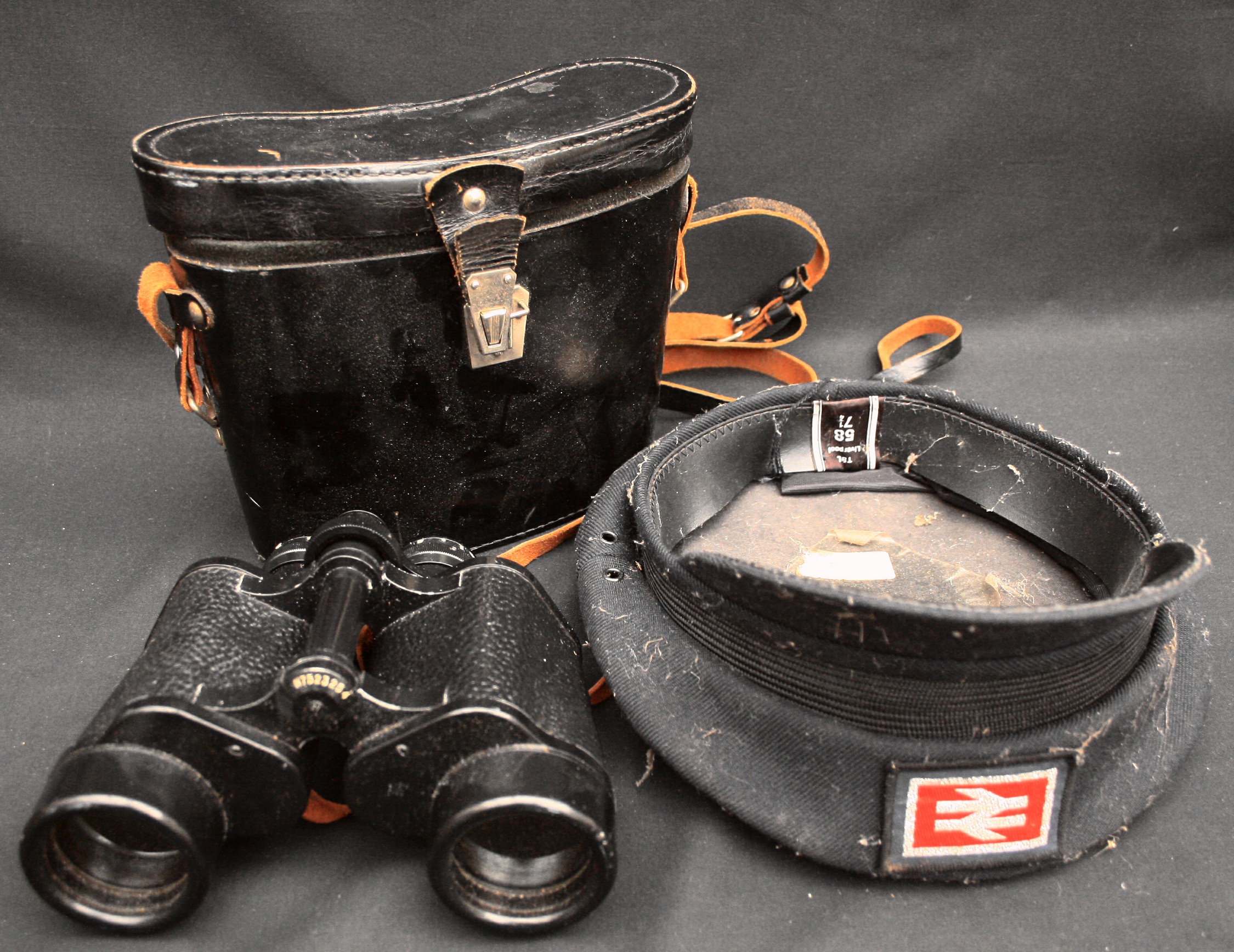 Vintage British Rail Cap & Russian Binoculars