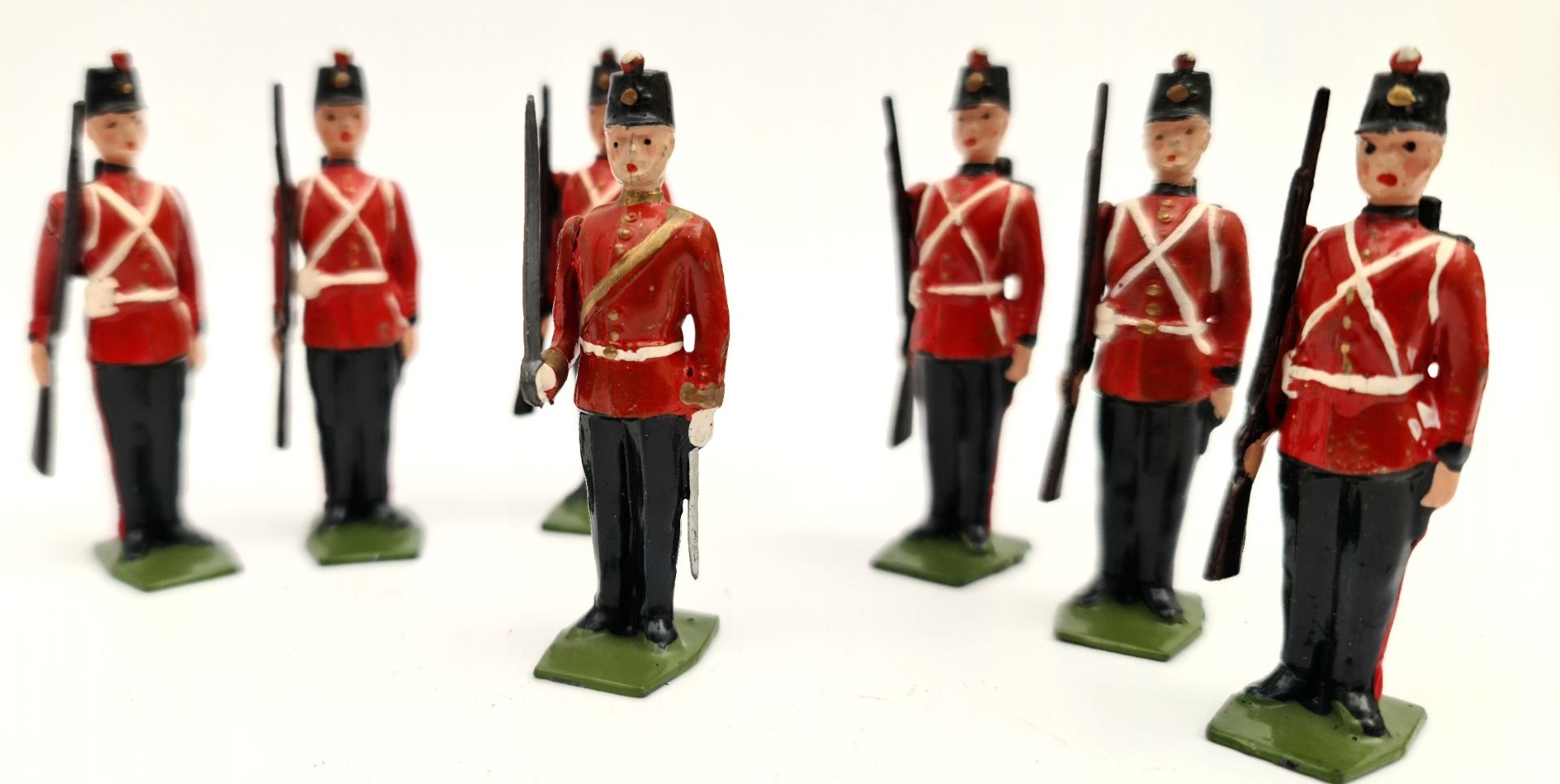 Vintage 7 Britains Cast Metal Toy Soldiers 6cm tall - Image 2 of 3