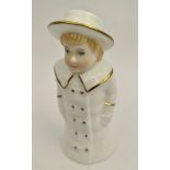 Vintage Royal Worcester Figure Boy With Boater Candle Snuffer 4 Inches Tall