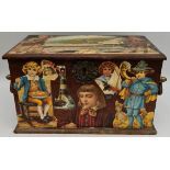 Antique Decoupage Wooden Storage Box