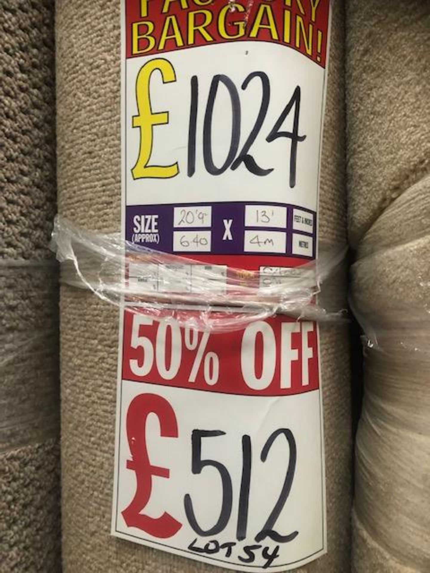 Oxford Oat 6.4M X 4M (20Ft 9In X 13Ft) Polypropylene Loopcontract Feltback Carpet - Image 2 of 2